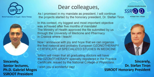 Ozone therapy as an official medical sub-specialization in Romania